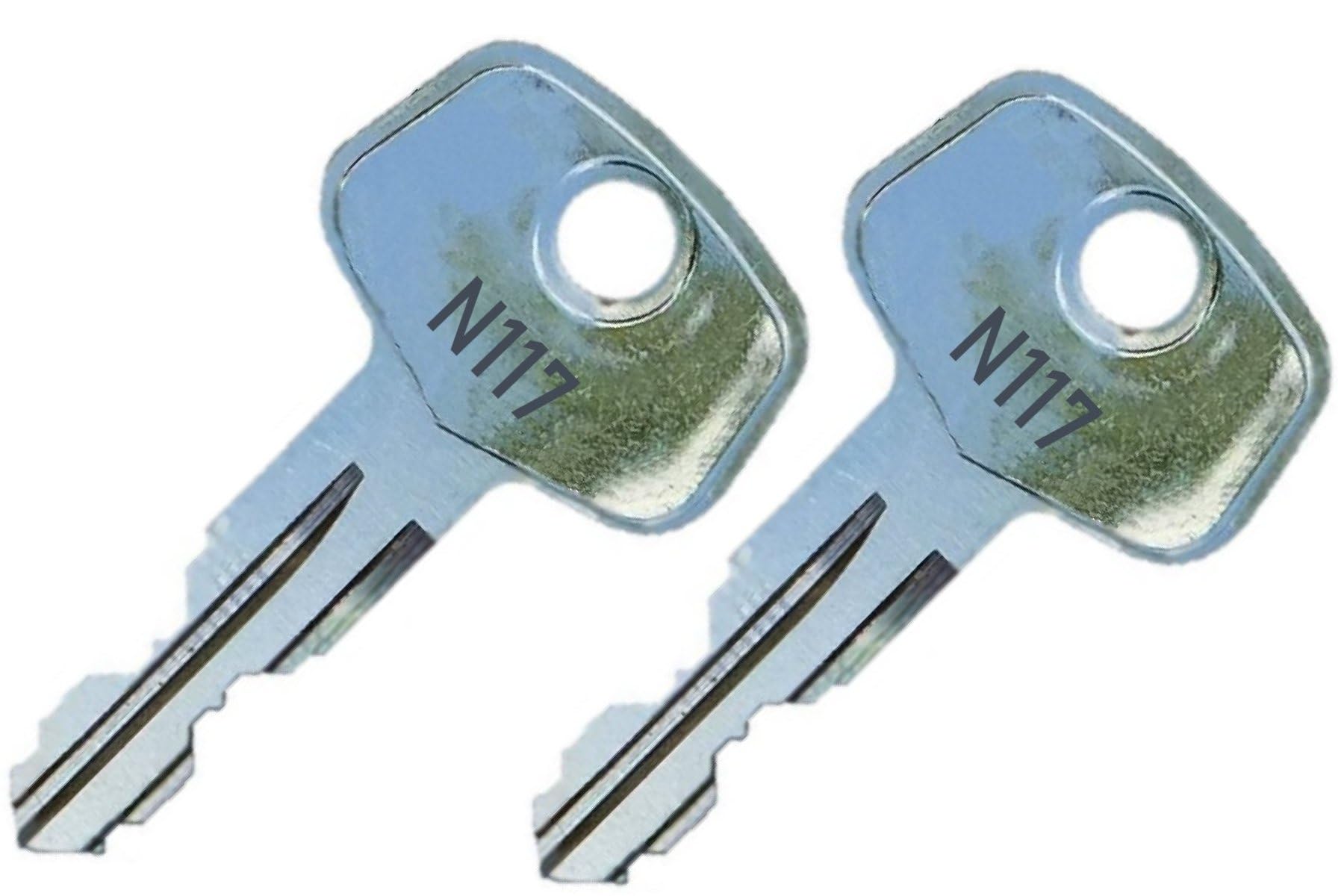 2 Thule N117 Replacement Keys - Roof Racks, Rails, Cargo Box, Carriers, Crossbars, Haulers, Bags (Codes N001-N250 or N001R-N250R) Better Than OEM!