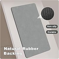 Vista 4 de Bathroom Mat Quick Dry, Bathroom Rugs Non Slip Washable Thin Absorbent Bath Mat Fits Under Door Bathroom Floor Mat Perfect for Bath, Shower, or Sink