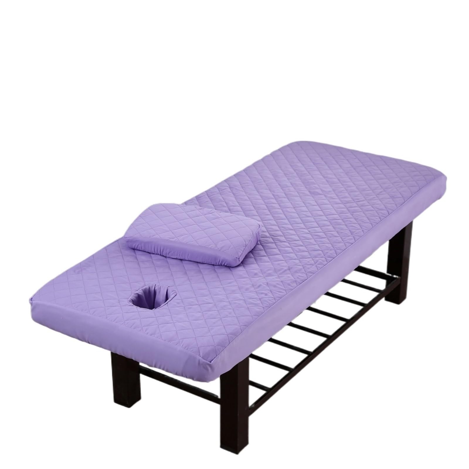 Sabanas Camilla Masaje Sábana ajustable antideslizante for salón de belleza, mesa masaje, antipolvo, funda for cama SPA, colcha con almohada(Light purple,80x190)