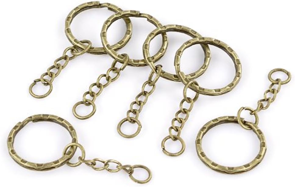 Rockin Beads Brand, 30 1 Inch Key Chains & Key Rings Antique Brass/Gold 5.3cm 30pcs