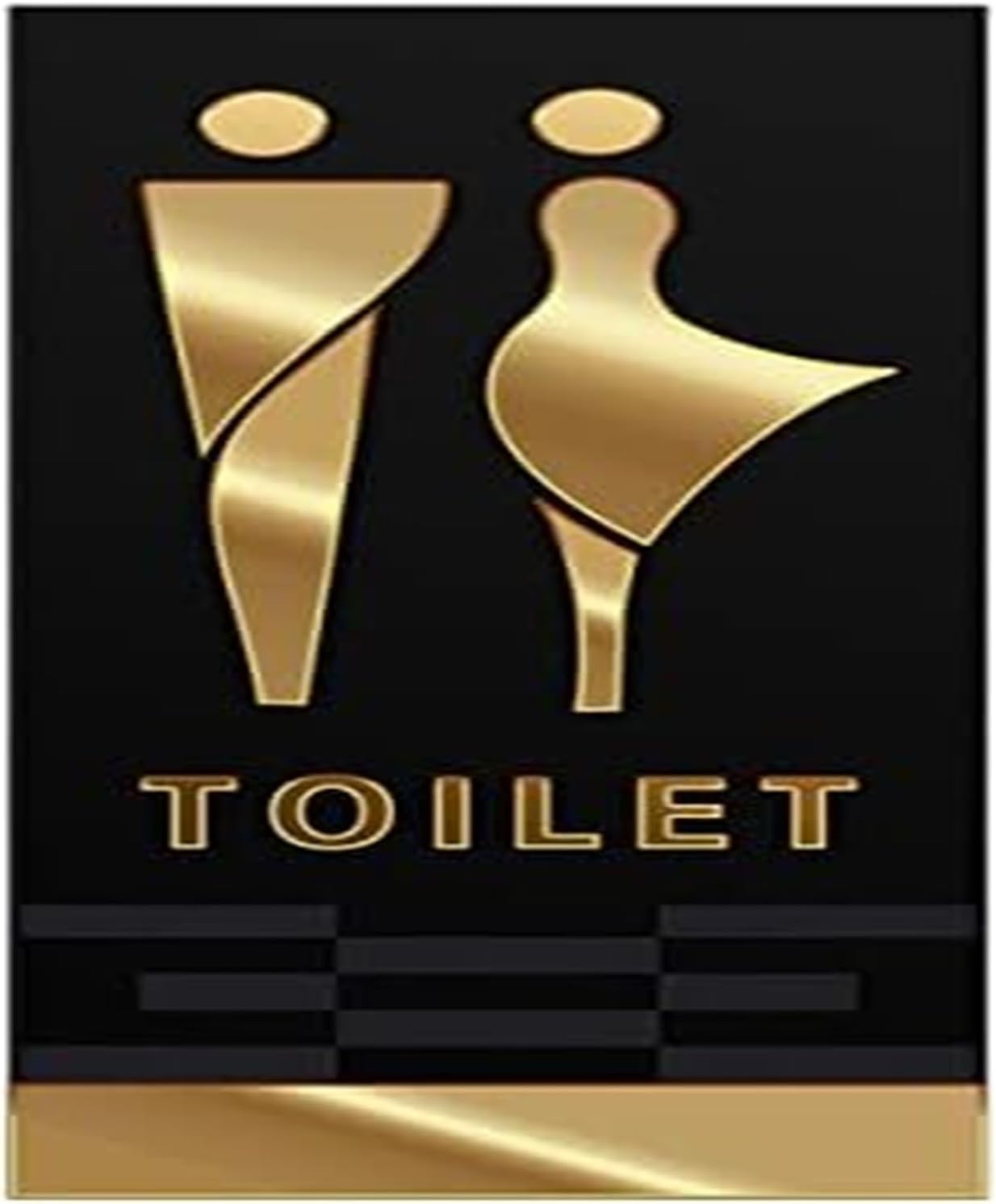 toilet sign, Toilet Sign for Business Bathroom Signs, Acrylic Men And Women Gold Silver 11.02x4.72 Inches Pack Of 2(Toilet)