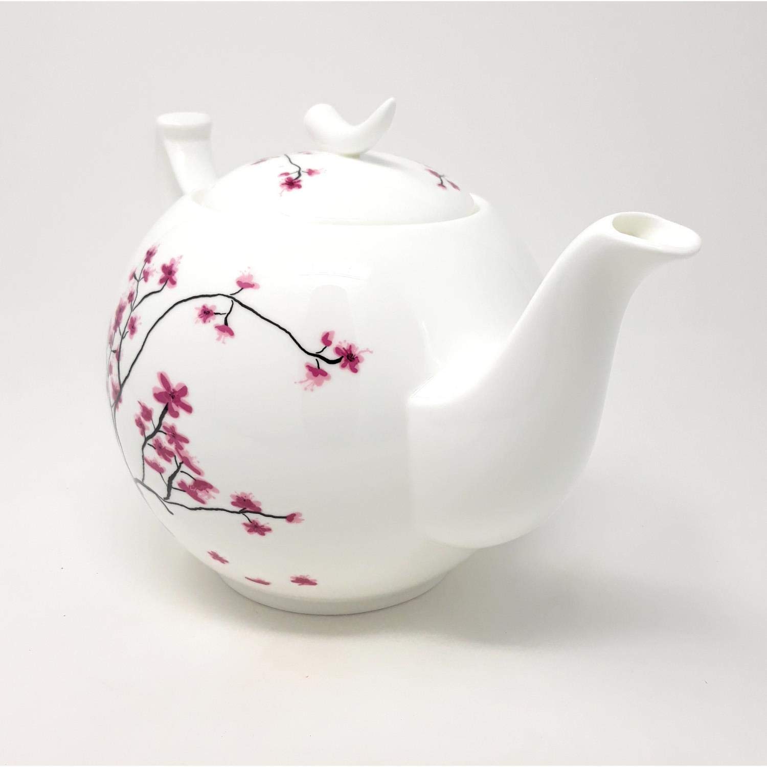 Teekanne Cherry Blossom weiß mit Kirschblüten 1,5 Liter Bone China TeaLogic