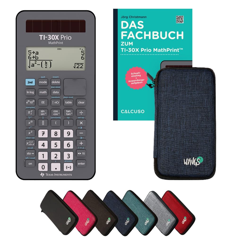 CALCUSO Paquete Estándar Azul con Calculadora TI-30X Prio MathPrint (Alemán)