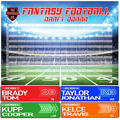 Jumbo Fantasy Football Draft Board 2022 Kit - 4 x1  Huge Labels & Big Draft Board