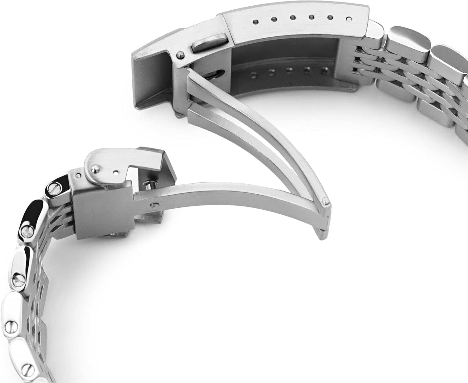 MiLTAT 22mm Goma Watch Band compatible with Seiko New Turtles SRP777 SRP775 SRP773 SRPA21, 2-Tone Polished