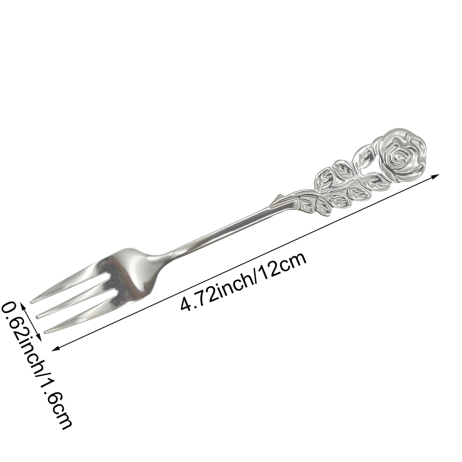 Amazon.com | Pinenjoy 2Pcs Rose Handle Spoon Fork Set 4.72 inch 18