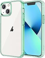 Vista 9 de JETech - Funda para iPhone 13 de 15,5 cm, cubierta de goma a prueba de golpes que no se pone amarilla, parte trasera transparente antiarañazos Verde