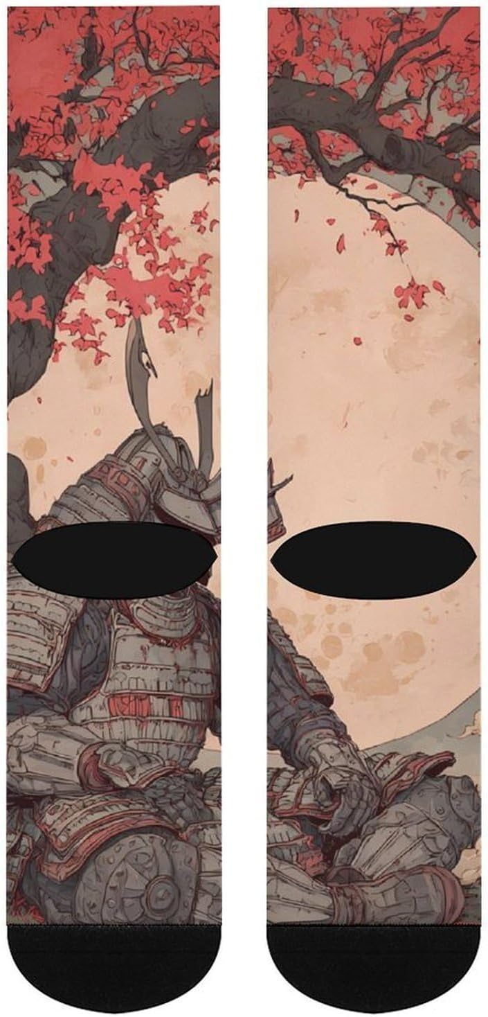 Japanese Samurais-Armor Knee High Socks Athletic Long Stockings Sport Casual Crew Tube Sock Boot 46cm