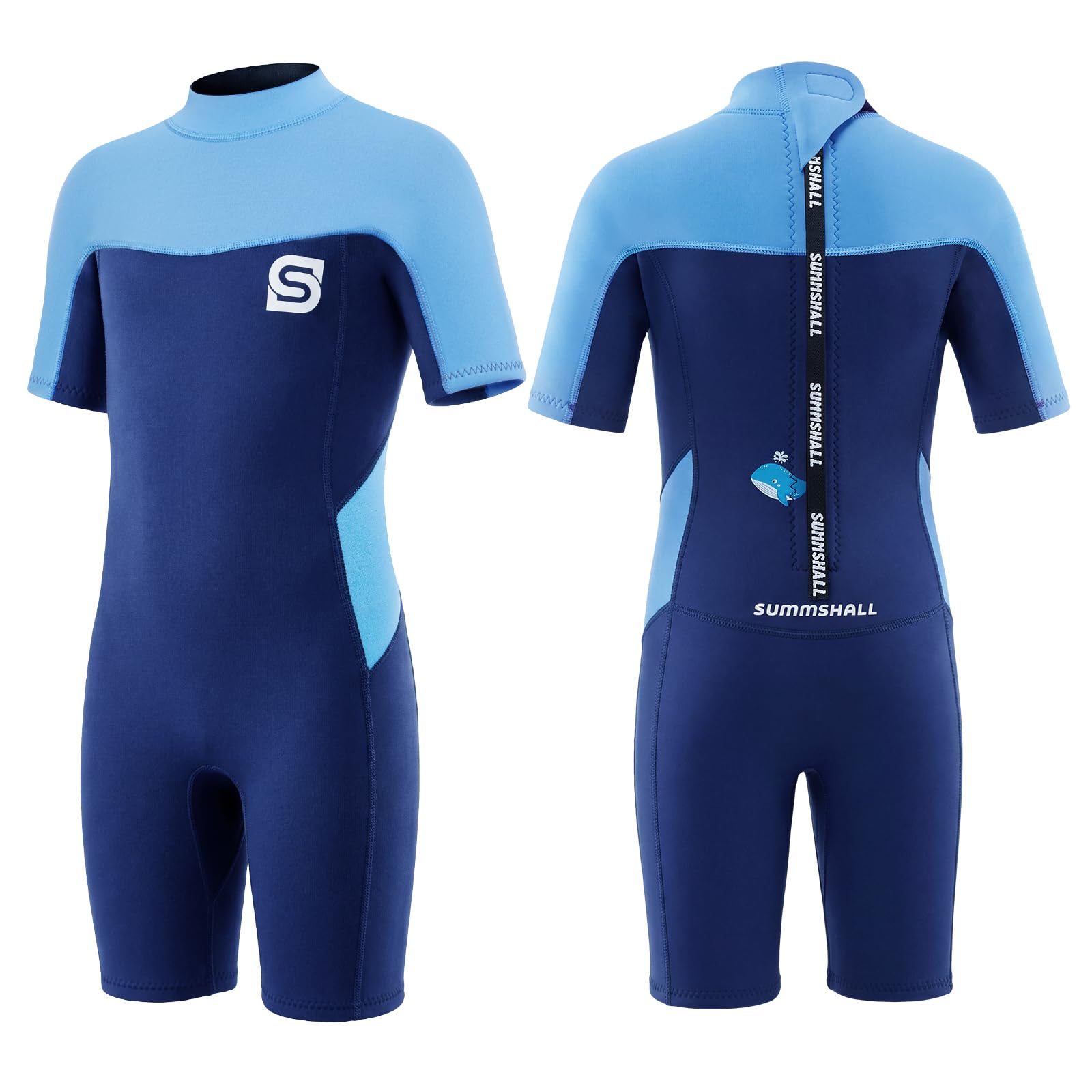 Summshall 2.5MM Kids Wetsuit for Boys & Girls, UPF 50+ Keep Warm Wet Suit with Soft & Stretchy Neoprene, Perfect for Swimming, Surfing & Beach Play