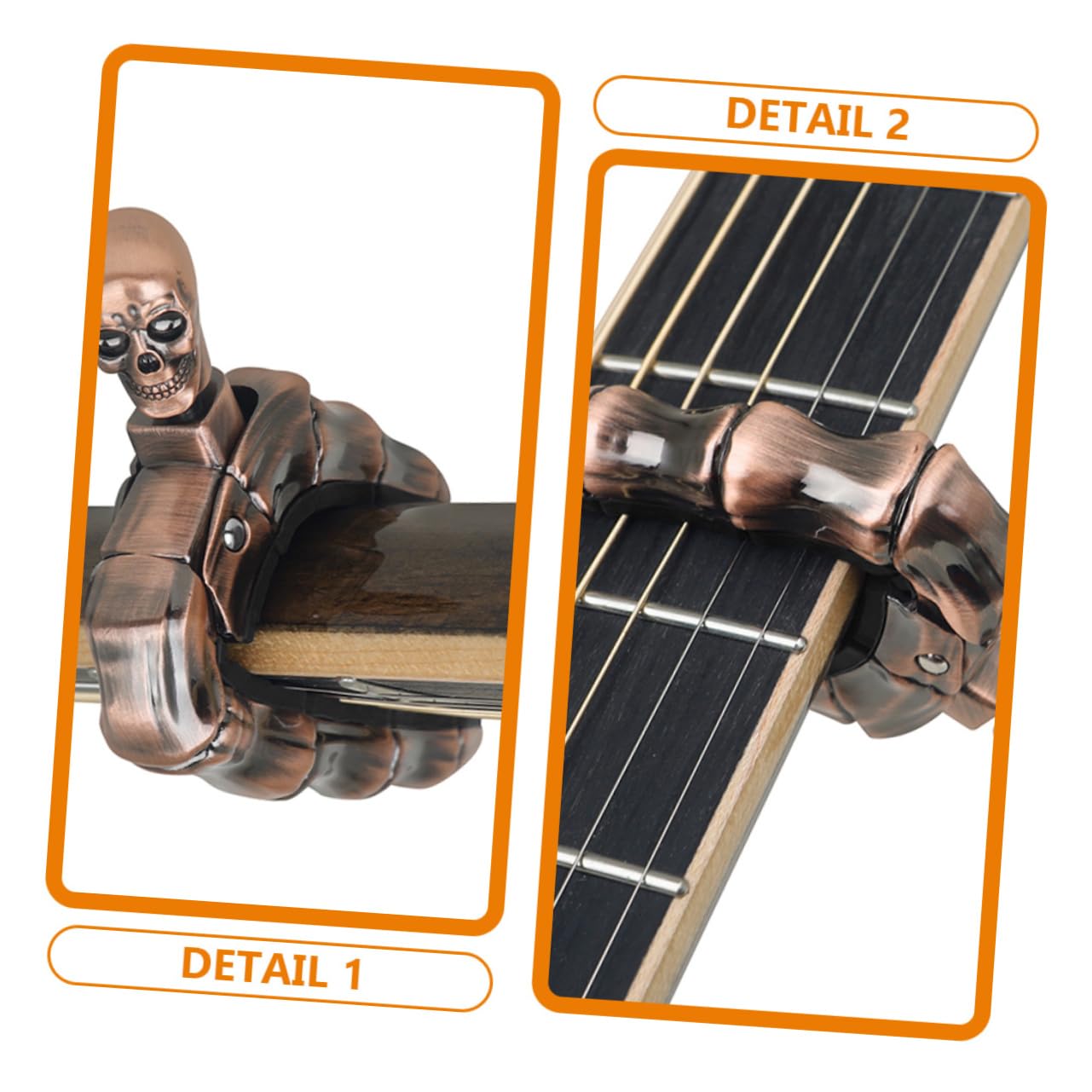Capo per Chitarra e Ukulele a Forma di Teschio in Lega di Zinco Presa Antiscivolo
