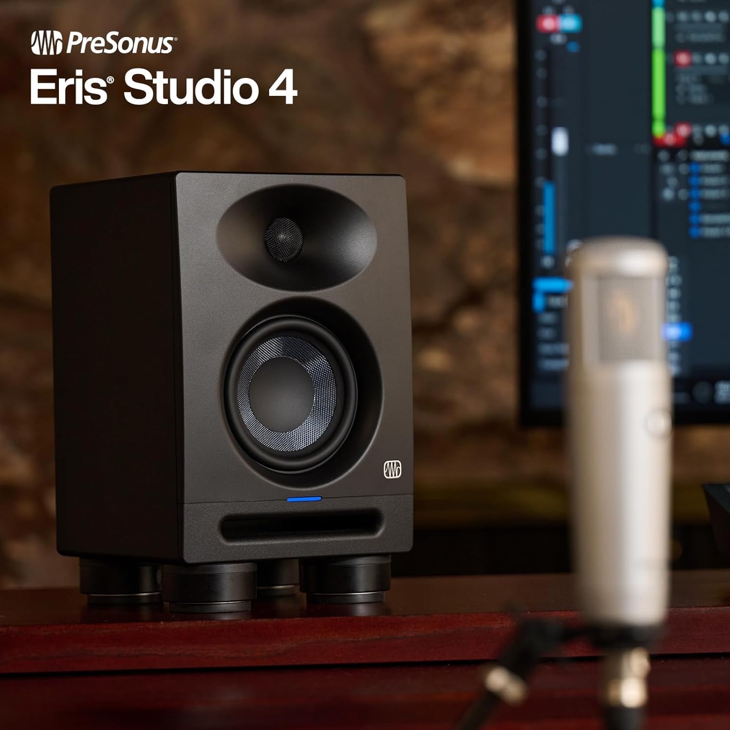 PreSonus Eris Studio 5 Aktive Monitor-Box Lautsprecher 1 Paar + keepdrum Boxenständer
