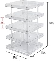 Vista 7 de JACKCUBE DESIGN - Esmalte de uñas transparente de 5 niveles giratorio de 360 grados, soporte organizador de maquillaje, cosméticos, caja