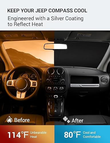 Vista 449 de Proadsy Parasol para parabrisas para BMW X1 F48 2016-2022 de 4 capas plegable, protector de parasol frontal que bloquea los rayos UV y mantiene