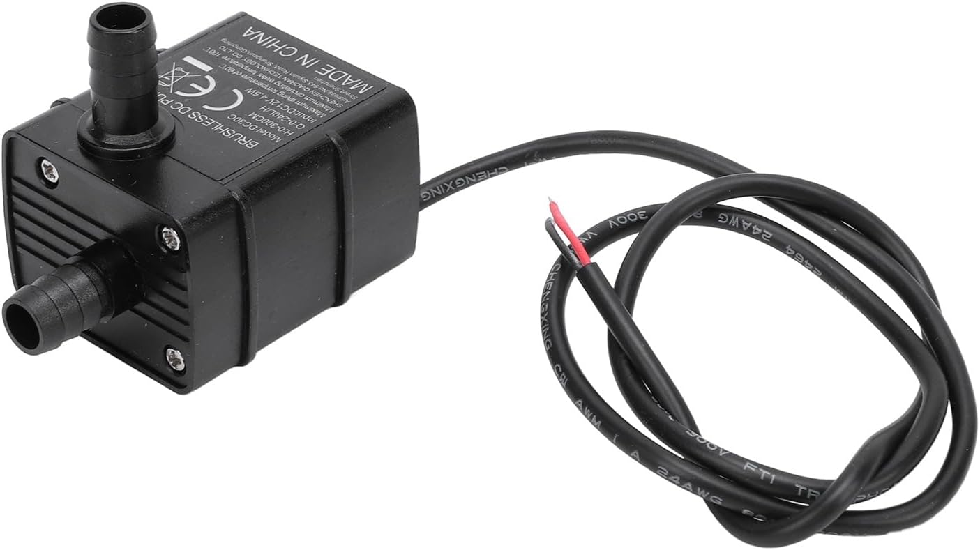 Micro Submersible Pump, DC 12V 4.5W 240L per H 300cm Lift IP68 Brushless Water Pump with LED Indicator and Power Loss Memory, for Fish Pond Aquarium Fountain Cooling System