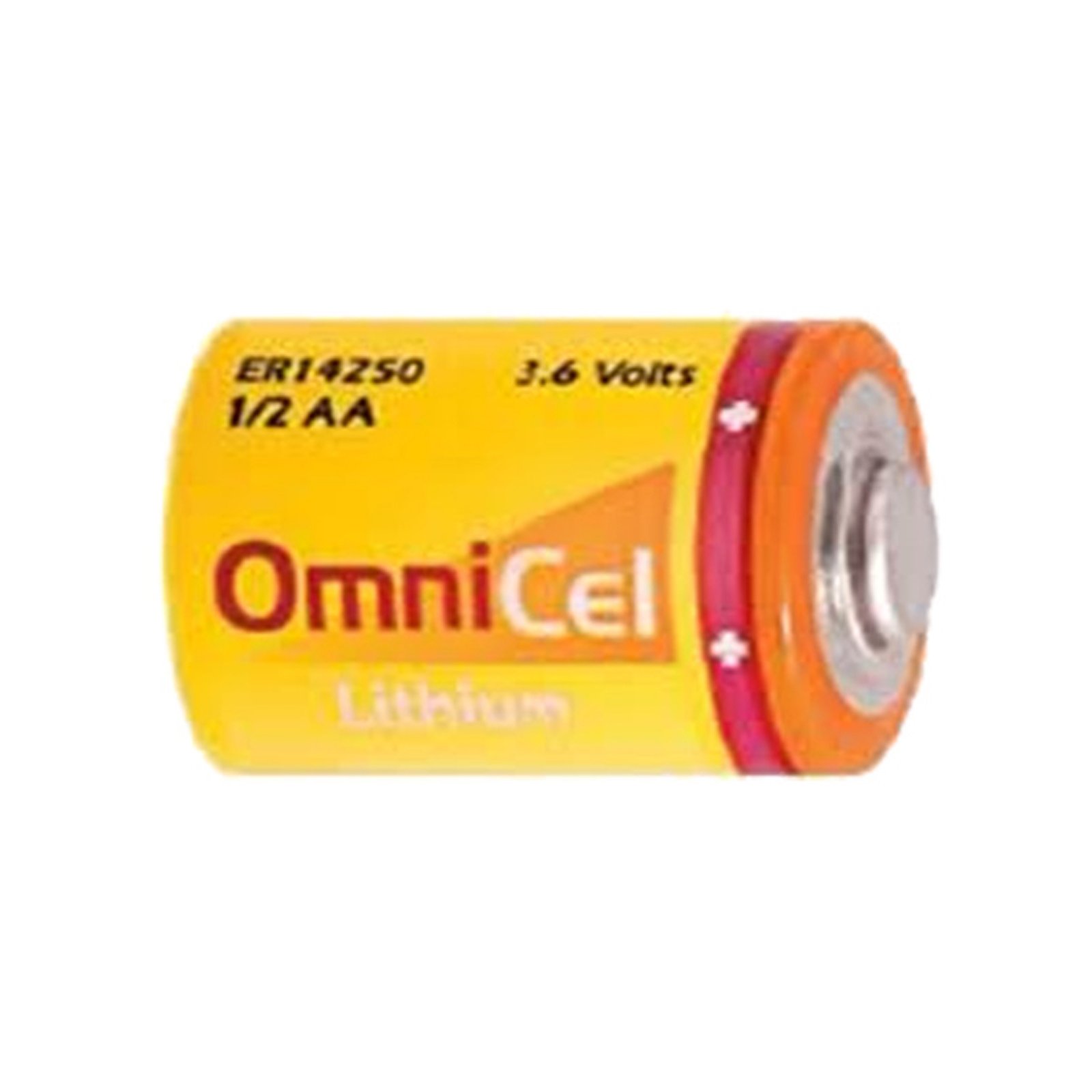 OmniCel ER14250 3.6V 1/2AA Lithium Battery Button Top