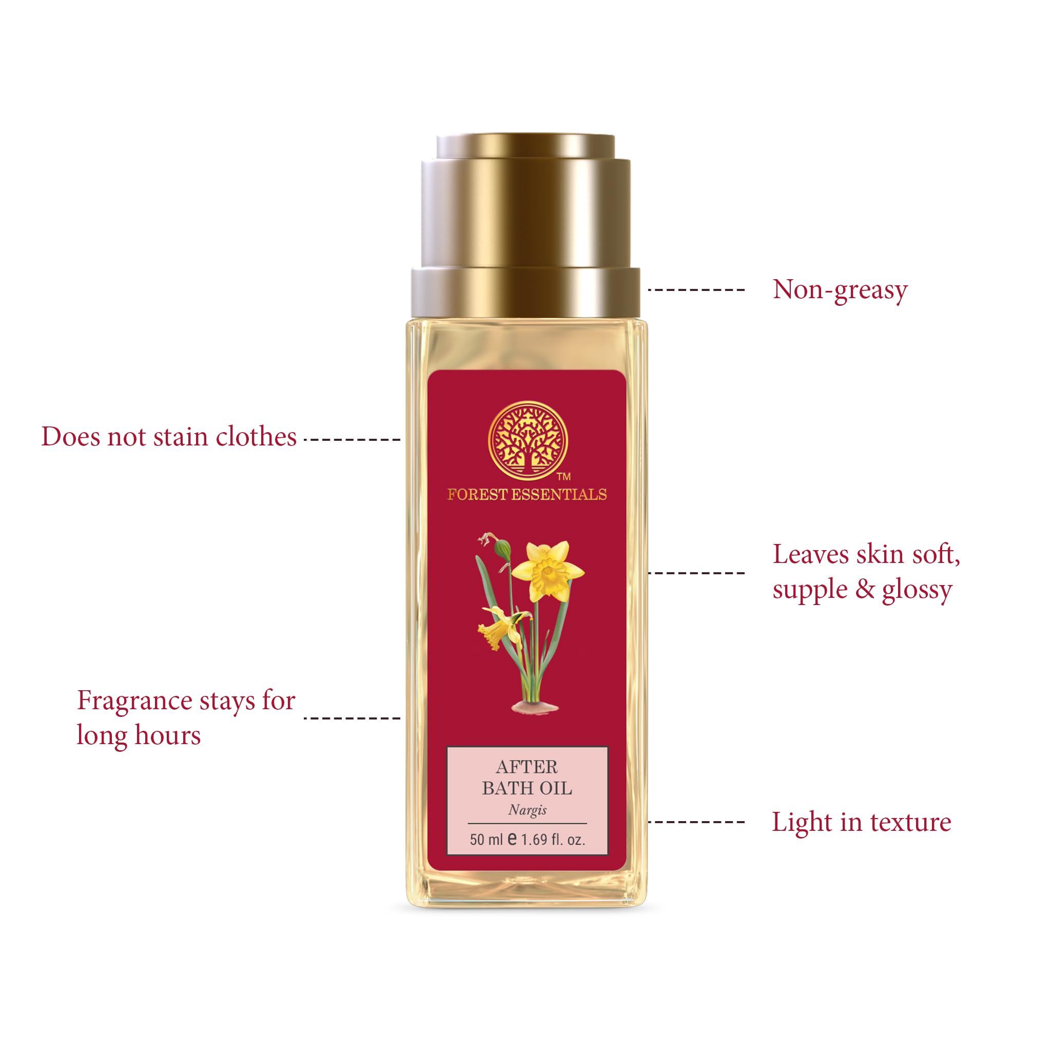 Forest Essentials After Bath Oil Nargis | After Shower on Wet Skin | Keeps Skin Hydrated in just 2 Mins | For Lightly Scented & Soft Skin | For Daily Use 1