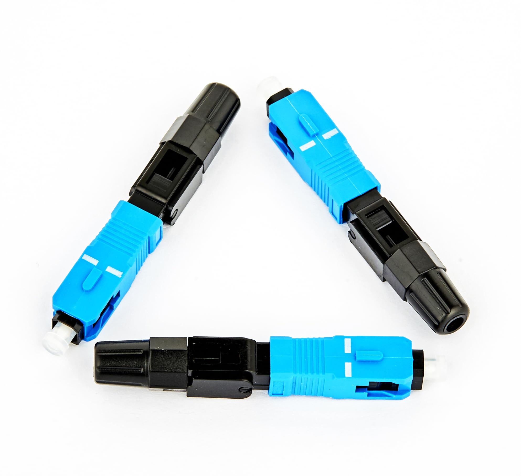 BAUDCOM Fiber Optic Cable Connector, SC UPC Type, Blue and Black (50pcs)