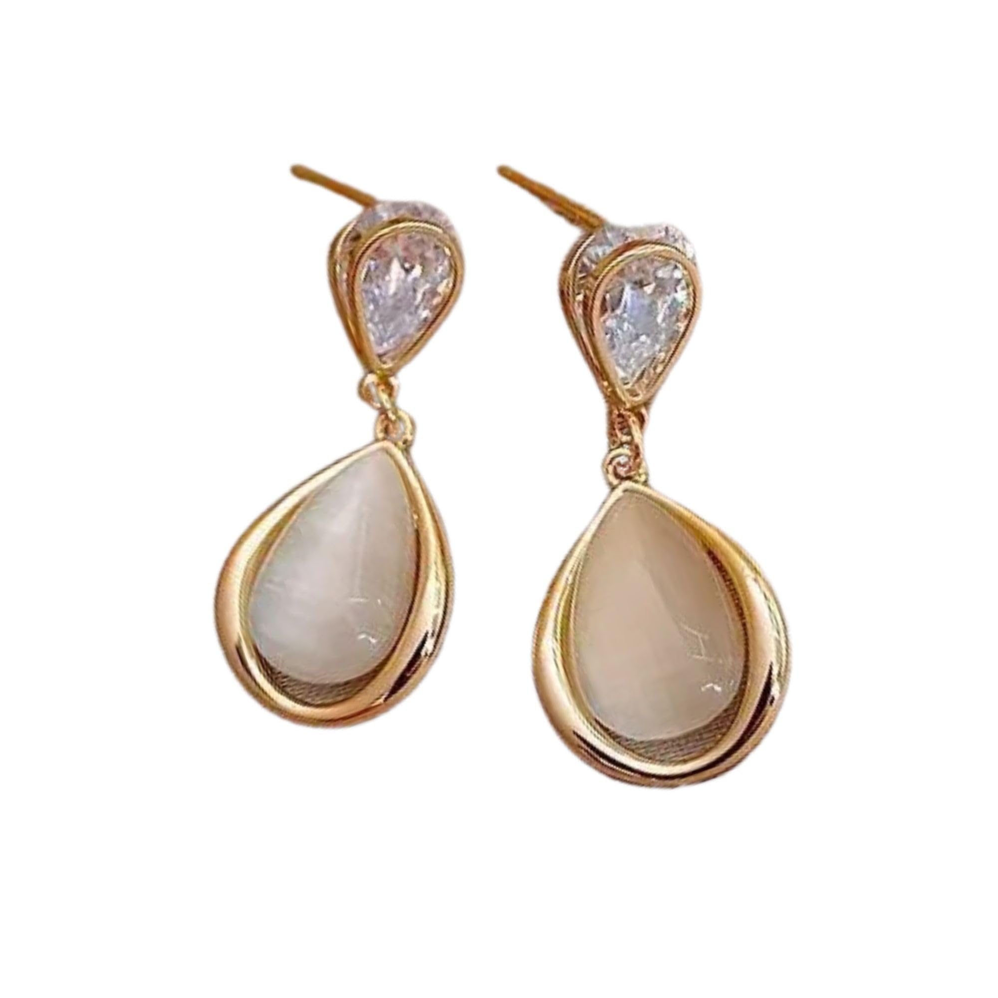 Drop Shape Luxury Designed Opal korean Earrings for Women & Girls | Stylish & Fashionable Earing | Accessories Jewellery for Women | Best Gift for Birthday, Anniversary & Wedding-image-39