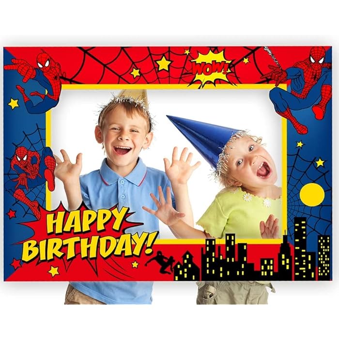 Buy Spider-Man Birthday Party Supplies and Birthday Photo Booth Frame