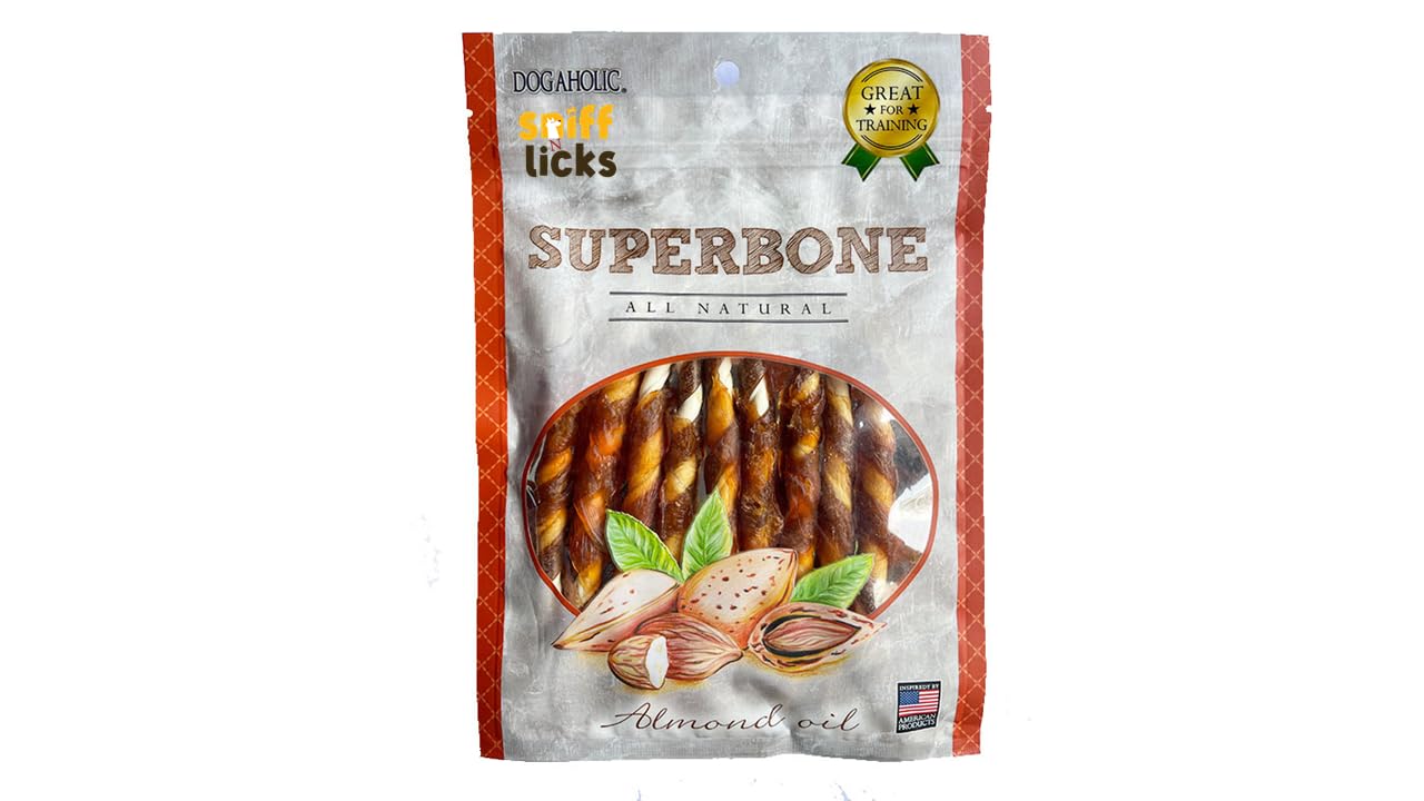 Superbone Sniff N Licks All Natural Chicken Sticks Dog Treat, 9 in 1 (Almond Oil - Pack of 30) | Healthy Treat Suitable for All Types of Breeds of Dogs