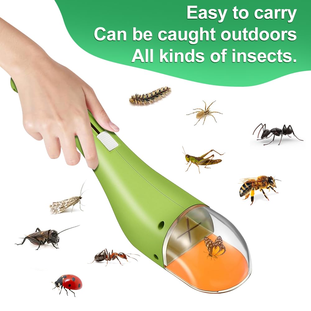 Attrape-insectes Jaune – Capture Et Observation D’insectes (papillons, Araignées, Fourmis) – Fenêtre HD 360° – Léger Et Portable Pour Enfants Et Adultes