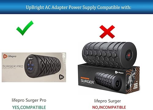 Miniatura 2 de UpBright Adaptador de 9 V CACC compatible con LifePro Surger Pro LP-SRGRP-BLK LPSRGRPBLK Life Pro con rodillo de espuma vibratoria calentado,