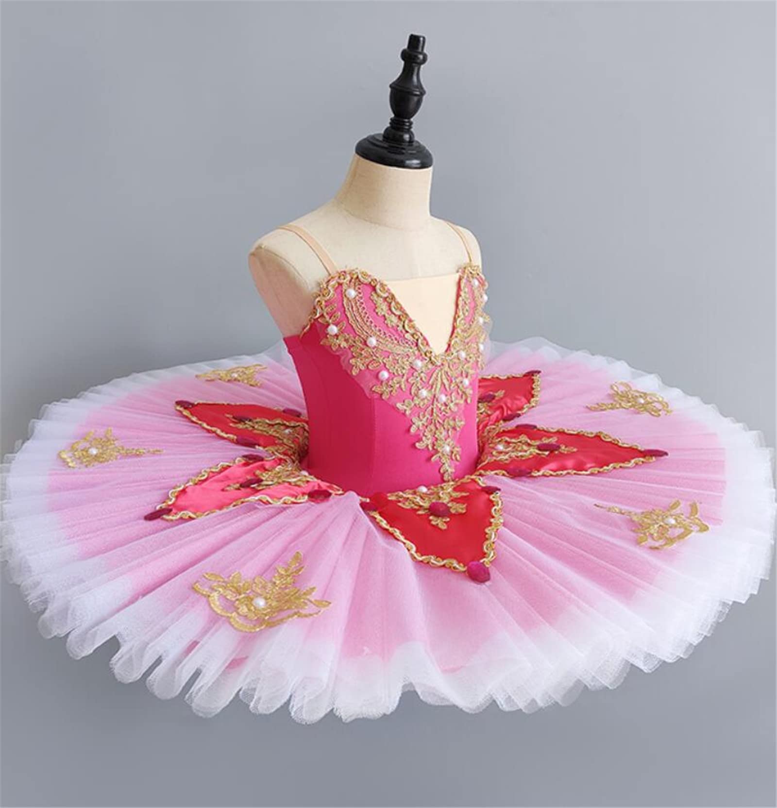 OTMYIGO Tutú de Ballet para niña Leotardos Swan Lake Bailarina Vestido de Baile Leotardo Competencia Fiesta Falda