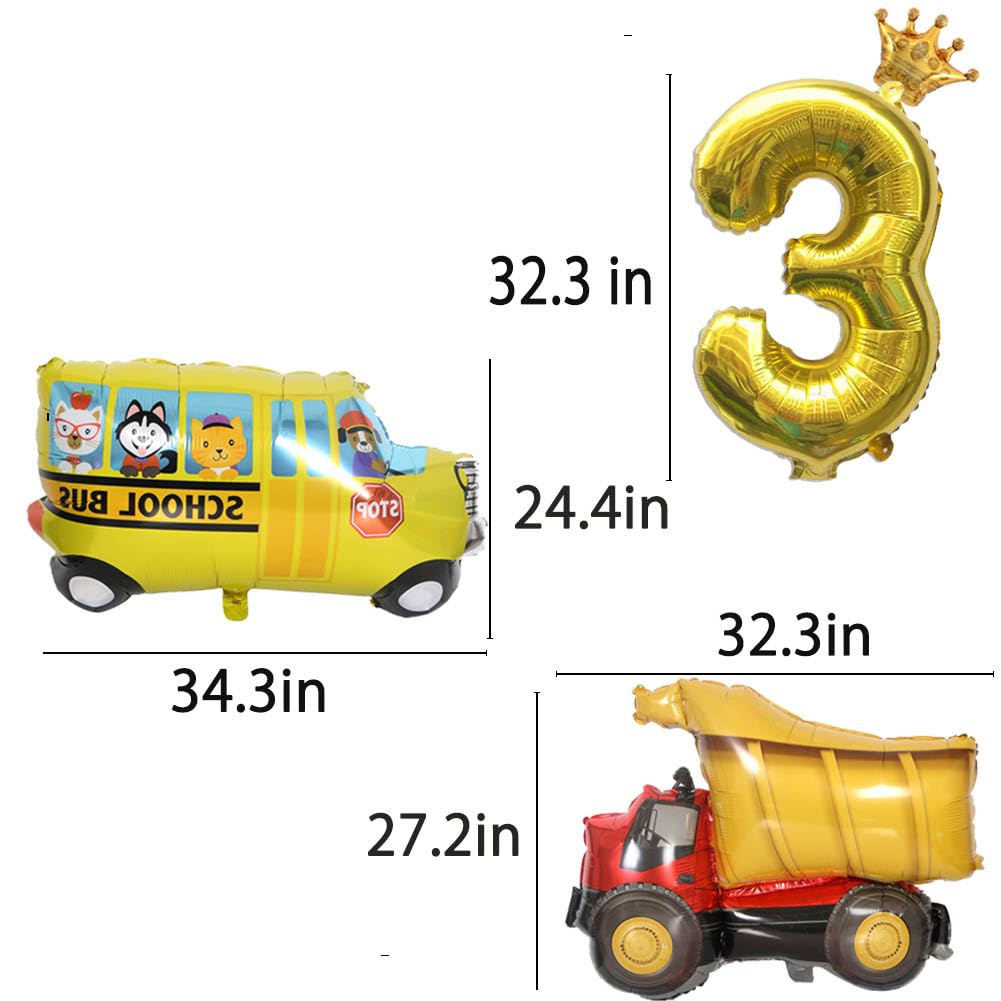 Car Themed Birthday Party Decorations Kit For 3 Year Olds - Includes Banner, Hat, Foil & Latex Balloons - View #8