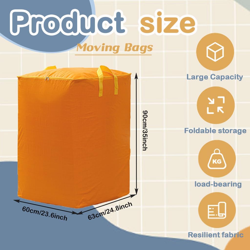 106 Gallon Extra Large Heavy Duty Moving Bags - Waterproof Storage Totes, Tear-Resistant Packing Bag for Moving, Storage, Seasonal Clothes, College Dorm, Traveling