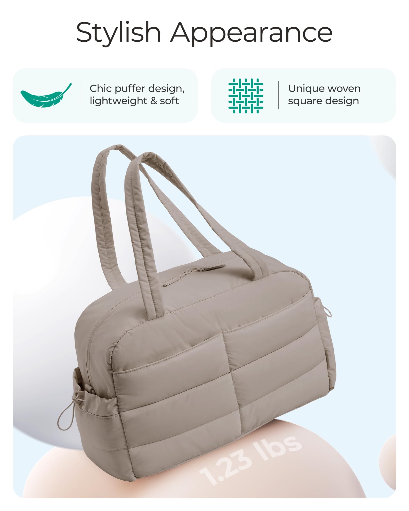 BAGSMART Gym Bag for Women with Toiletry Pouch, Lightweight Weekender Bags for Women with Wet Pocket, 31L Travel Duffle Carry On Bag, Weekender Overnight Bag for Travel,Water Resistant,Dark Pink: Camel