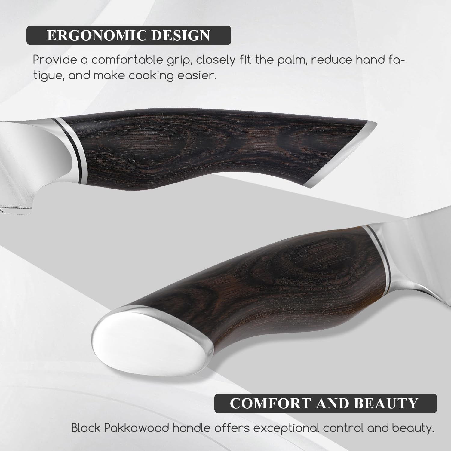 SHANGDAO Serrated Bread Knife 8 Inch - 3 Layers VG10 Alloy Steel Blade for Effortless Slicing of Bread, Cakes & Pastries - Comfortable Grip Non-Stick Design with Pakkawood Handle