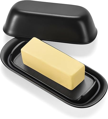 Mantequillera con tapa, recipiente de mantequilla, fácil de servir, contenedor de mantequilla para mantequilla de la costa este y oeste, apto para