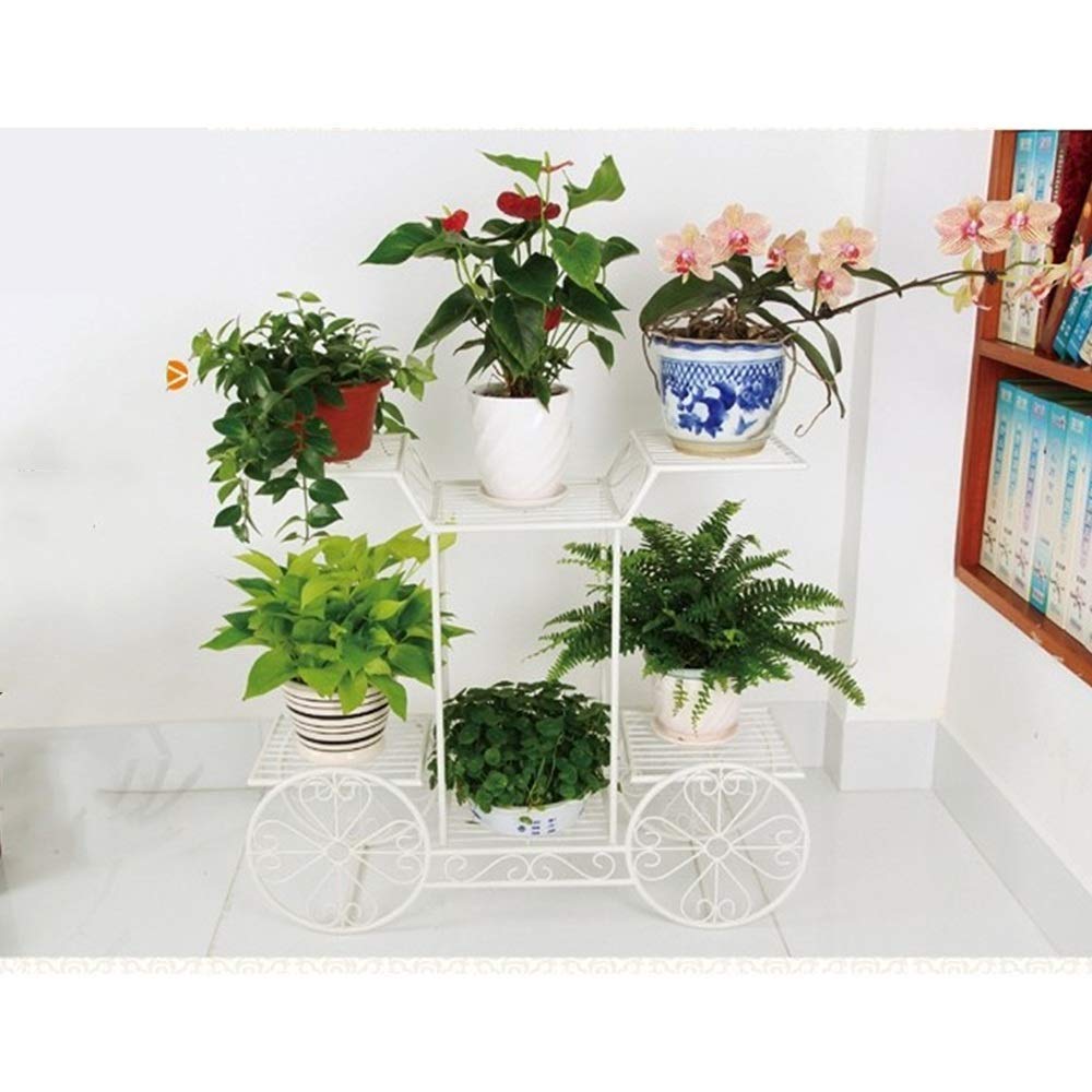 AAFIYA HANDICRAFTS® Plant Stand for Indoor Floor Flower Pot Plant Holder Indoor Flower Rack Display for Flower Pot Metal Garden Container Corner Round Supports Rack Set of 1 Black (White) (B0C7W689KS) Amazon Price History, Amazon Price Tracker