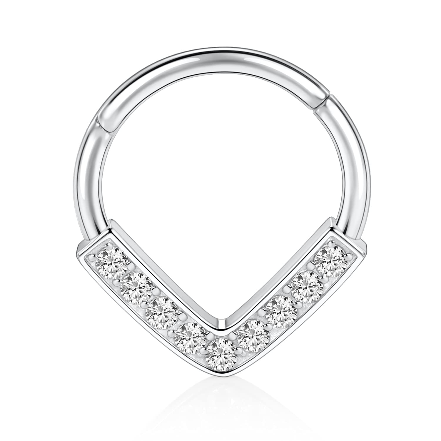 hengkaixuan Teardrop Daith Earrings Septum Jewellery Nose Hoop Ring Surgical Steel Daith Rook Tragus Piercing Jewellery Septum Clicker Ring Small Hoop Earring — view 4
