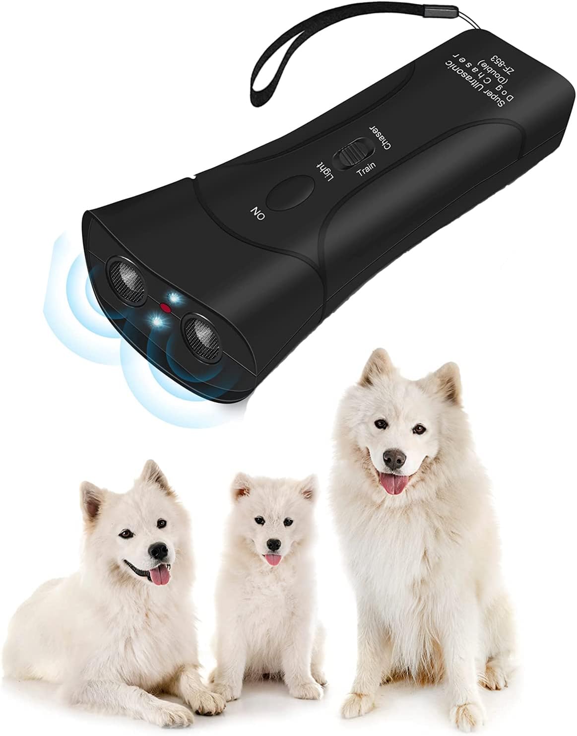 YurDoca Anti Barking Device - Bark Begone - Ultrasonic Dog Barking Deterrent & 3 in 1 Bark Control Tool, Pet Training Device, Handheld Trainer, Stop Barking & Repellent Indoor Outdoor (Black)