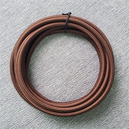 3/5/10m ヴィンテージクロス被覆電線 | 250V 2芯/3芯、0.75mm2(Brown,10m,2 core)