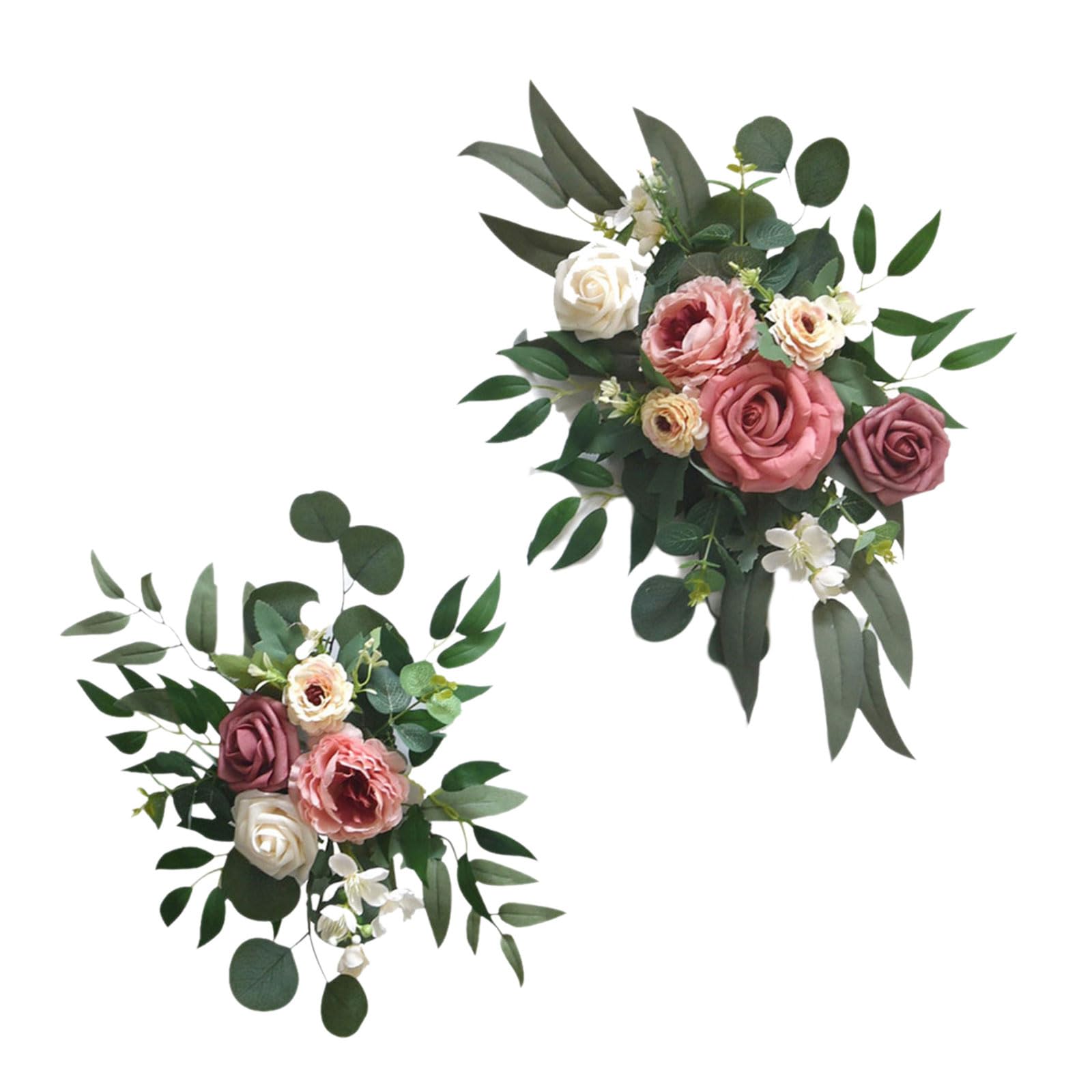 ZHANGYEZHAN 2Pcs Artificial Flower Swag Wedding Sign Flower Decoration for Wedding Ceremony Sign Party Decoration