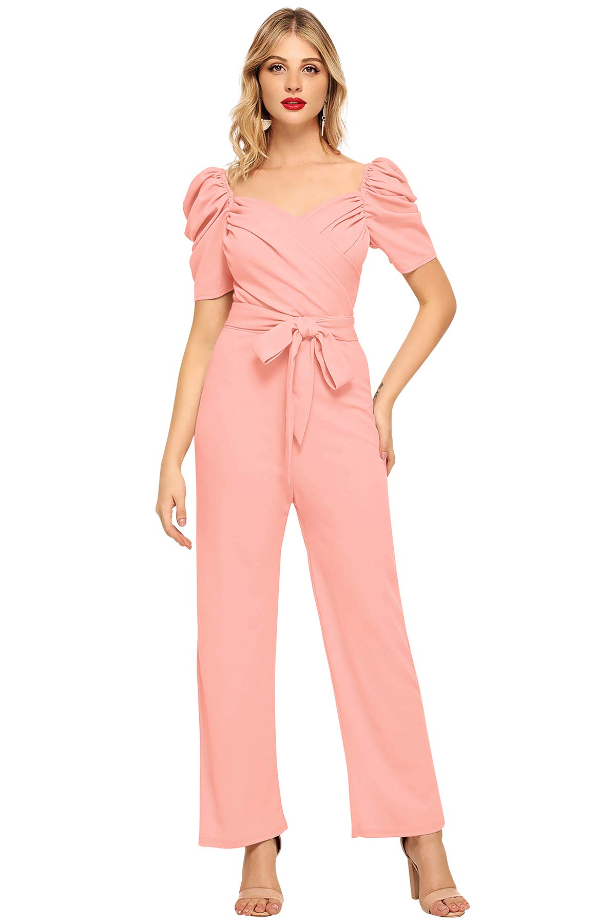 Women's Cocktail Maxi Jumpsuit (IL D-3840_Maroon_Medium)