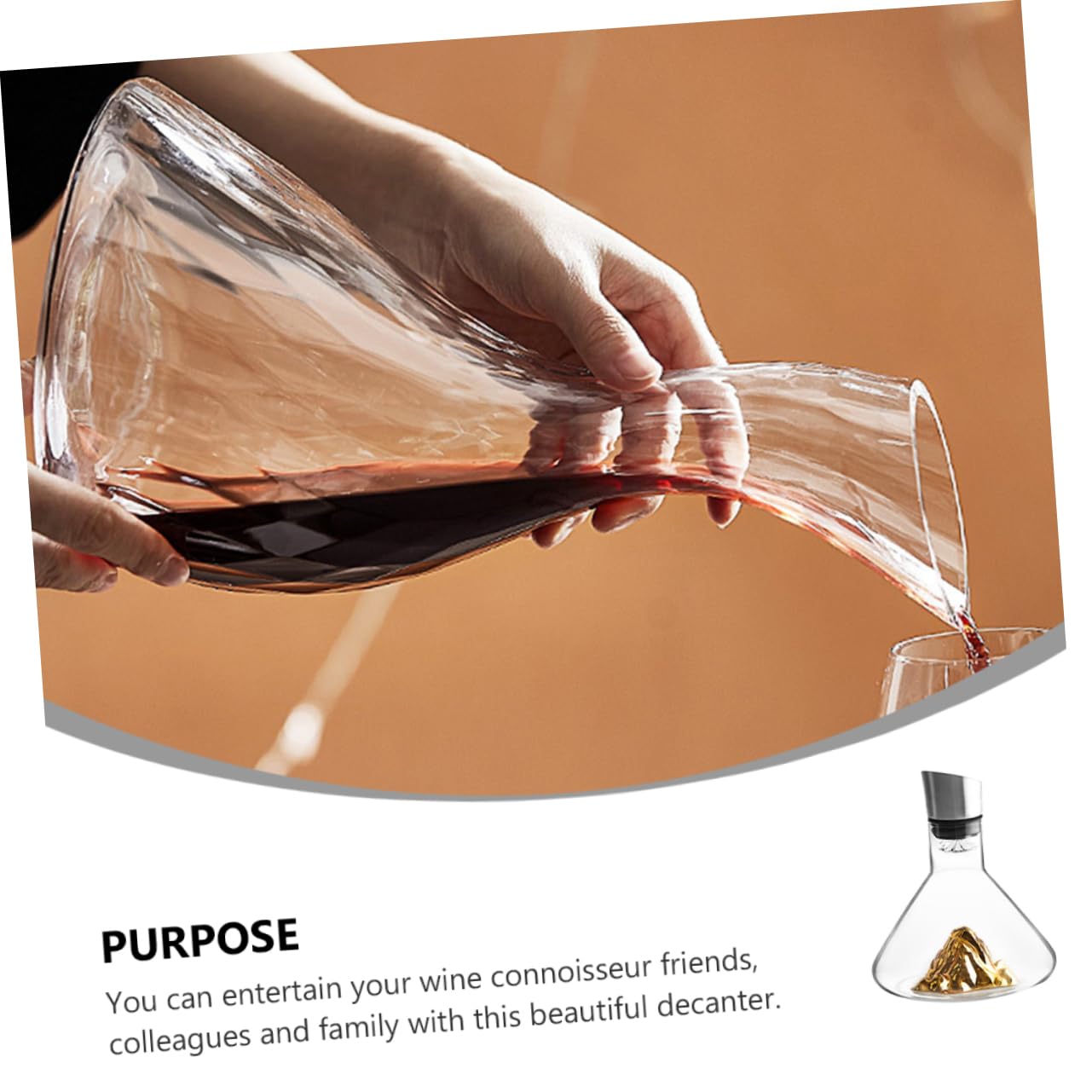 Cristal Dorado Decantador para Airear Vino 1500ml de Vino