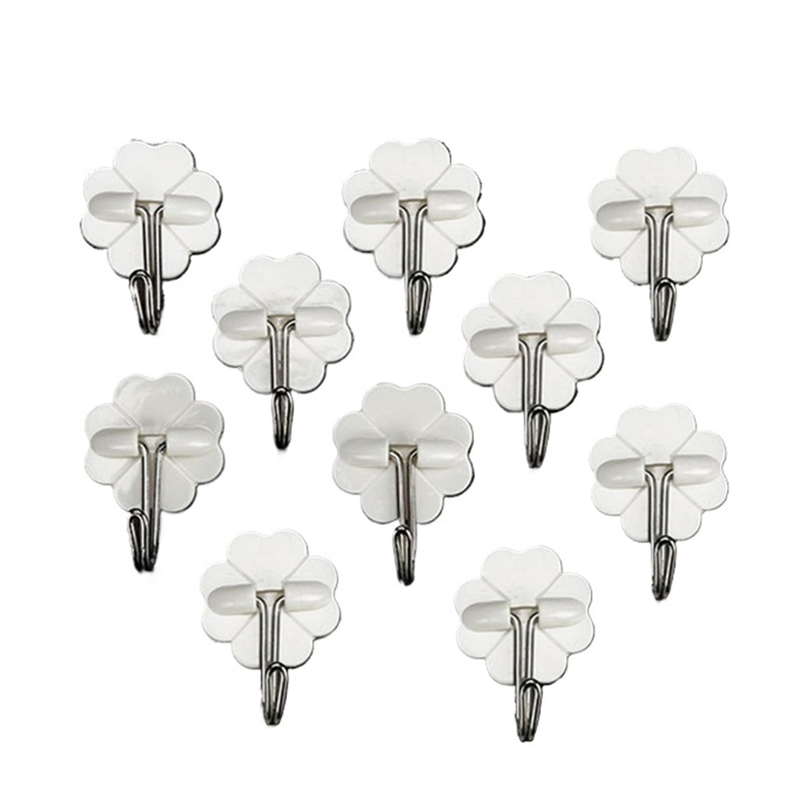 NKTFKQZJZ 10 Pack 4-Shaped Self-Adhesive Plastic Hooks, Wall Hangers for Kitchen Bathroom Home Use(10pcs-C)