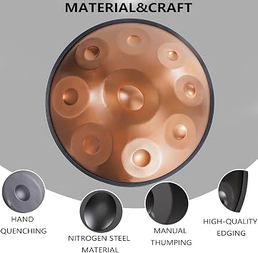 Handpan Drum 432Hz/440Hz, 9/10/12 Notes 22 Inches Percussion Instrument With Drum Tripod, Steel Handpan Instrument For Meditation Yoga Sound Healing (Color : 432Hz, Size : 12 Notes)