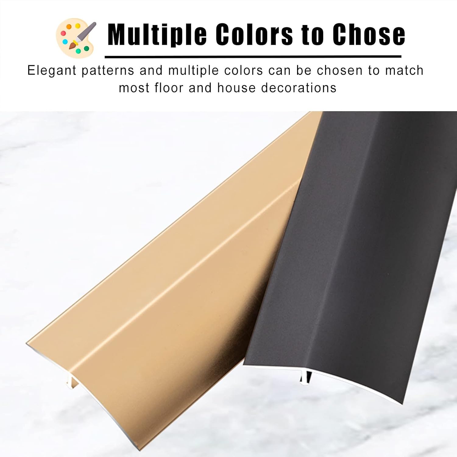 Transition Strip Transition Strips for Wooden/Laminate/Tile, 2 Inch Wide Threshold Transition Strip, Doorways Edging Trim Strip, Fluted Carpet Trim Shim Door Rail (Color : Silver)