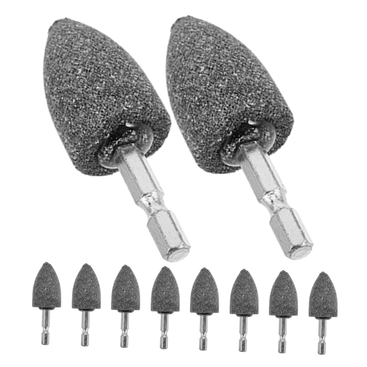 10pcs Conical Grinding Stone Bits for Rotary Tool, 25mm Brown Fused Alumina