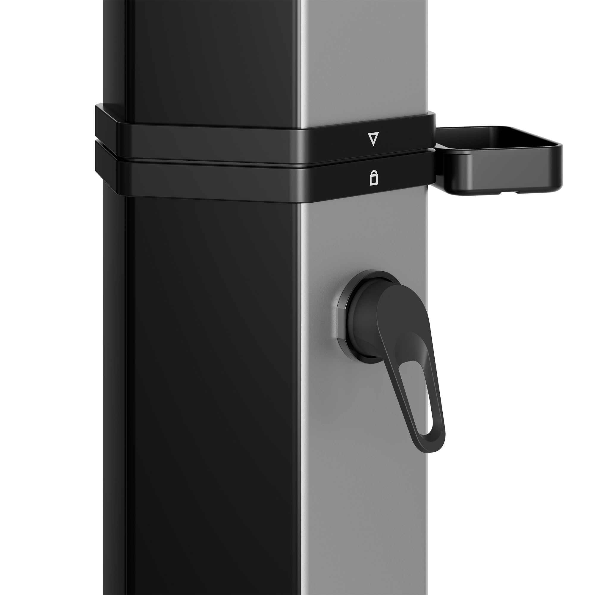 Zelsius Solardusche Melton mit Wasserhahn, Fußdusche | Schwarz, Silber | Gartendusche 60 Liter, kalt und warm, max. 60°C, Gartenschlauch Anschluss | Gartendusche, Aussendusche, Solaraußendusche