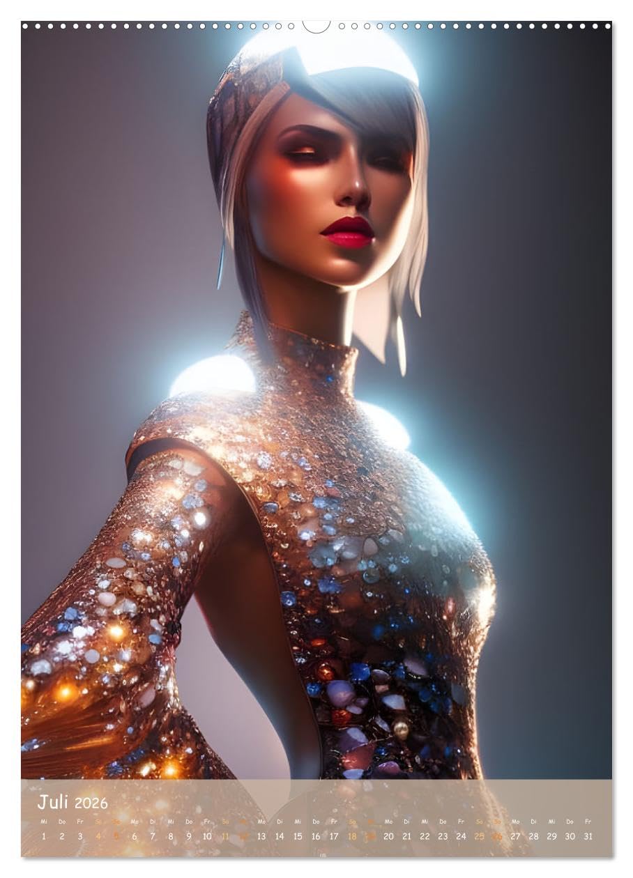 Future Fashion (hochwertiger Premium Wandkalender 2026 DIN A2 hoch), Kunstdruck in Hochglanz: Mode der Zukunft aus der Künstlichen Intelligenz