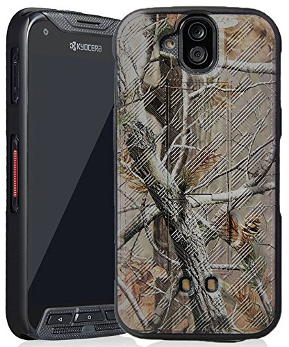Nakedcellphone Case Compatible with Kyocera Duraforce Pro Phone, Camouflage Tree Leaf Real Woods Slim Hard Shell Cover [with Kickstand] for E6810, E6820, E6830, E6833, E6800