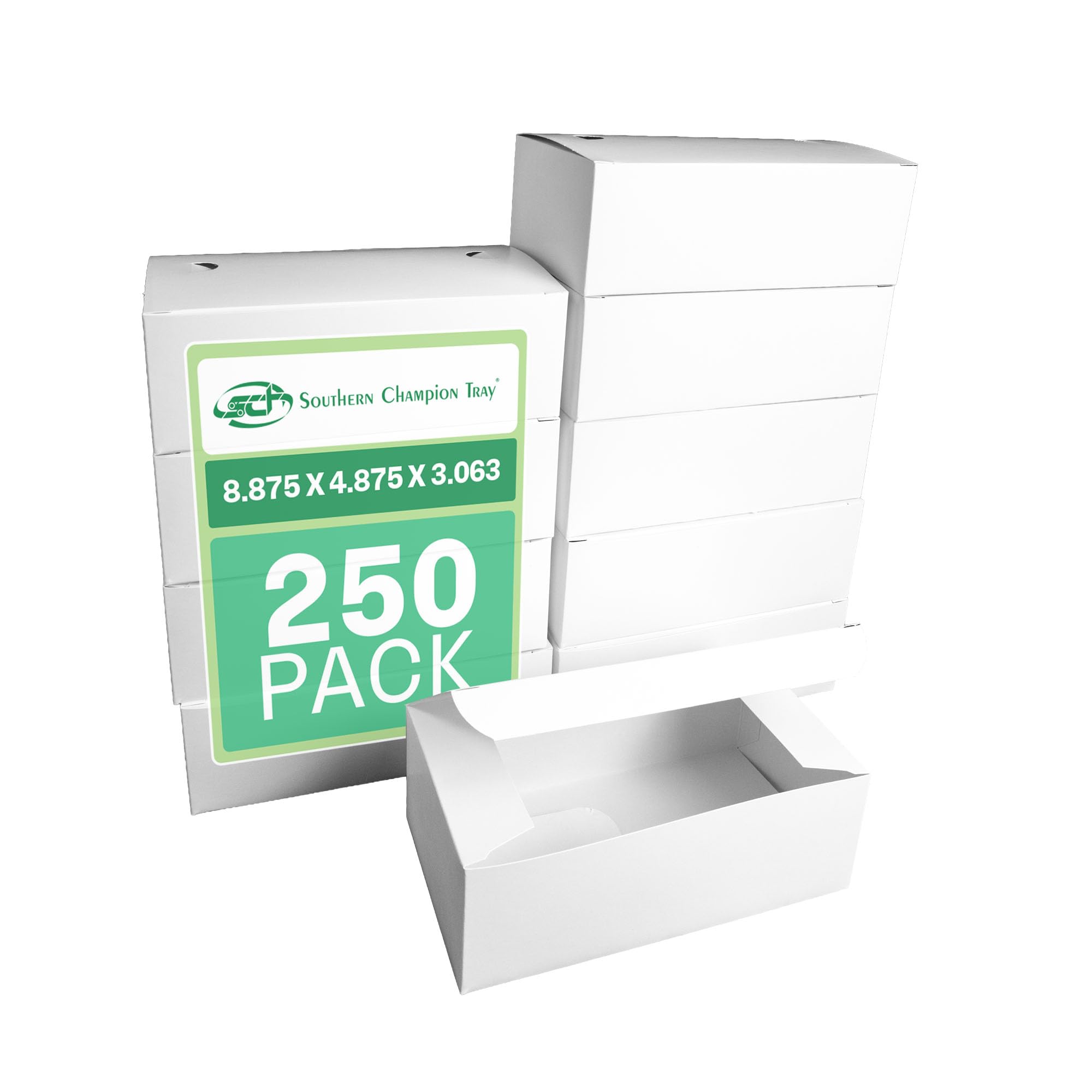 SOUTHERN CHAMPION TRAY 8-7/8" Length x 4-7/8" Width x 3-1/2" Height / White / Tuck Top Paper
