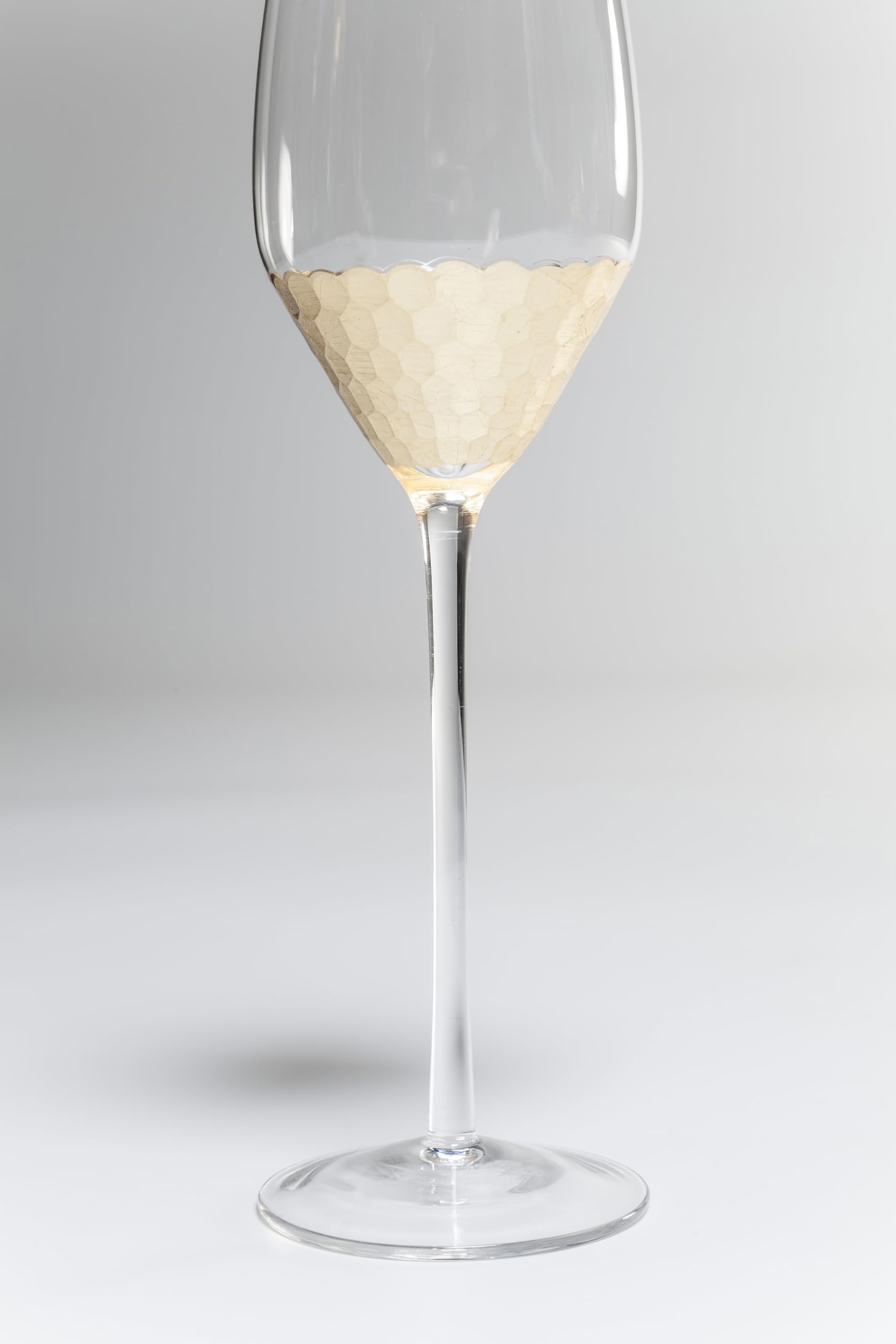 Kare Design Sektglas Gobi, Gläser-Set, 6-teilig, 330ml, Glas mit goldenen Details, Luxuriöser Kelch für festliche Tischdeko, Modernes Glas für Sekt & Prosecco