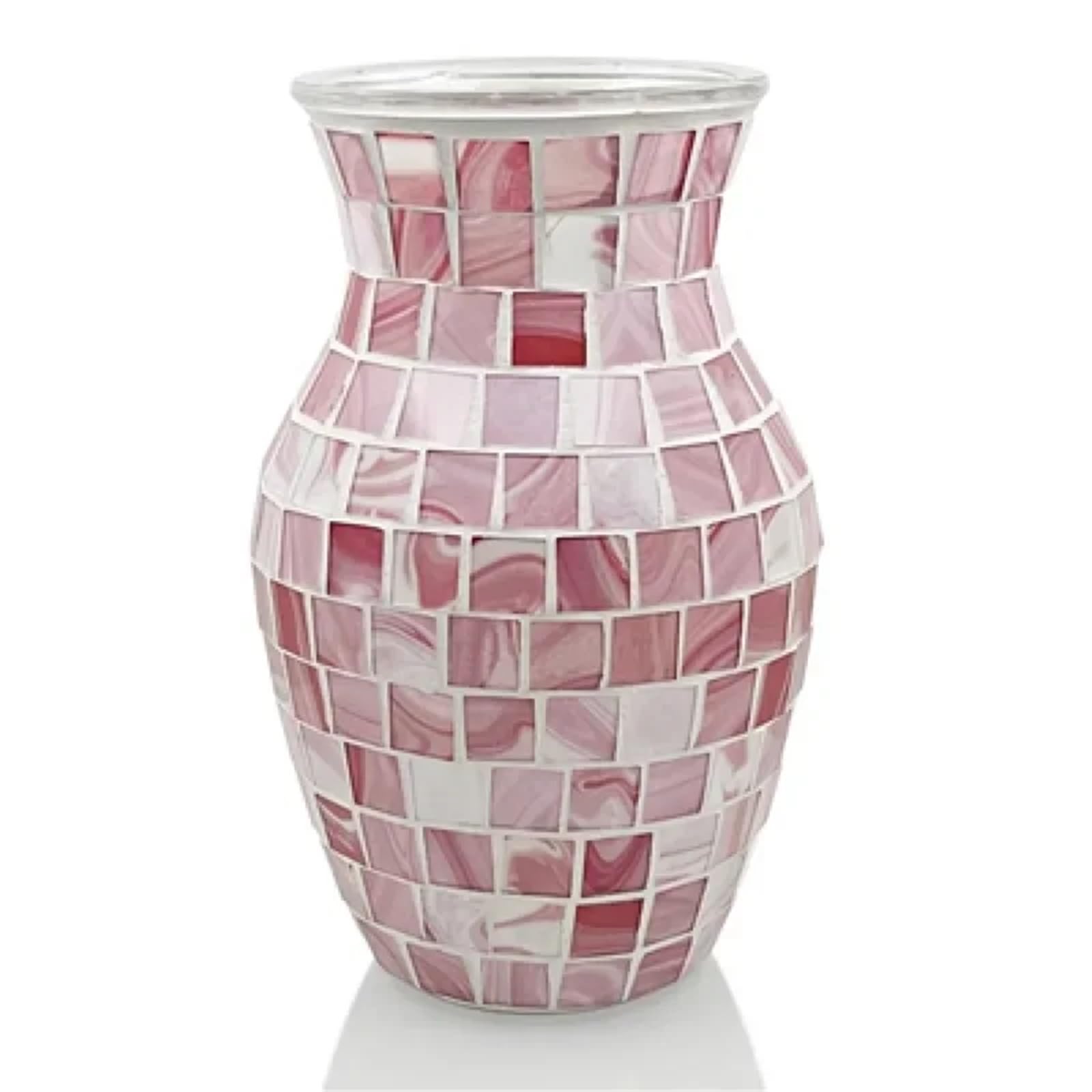 Geometric Vase Pastoral Mosaic Glass Vase, Home And Restaurant Decoration Furnishings(Style03)