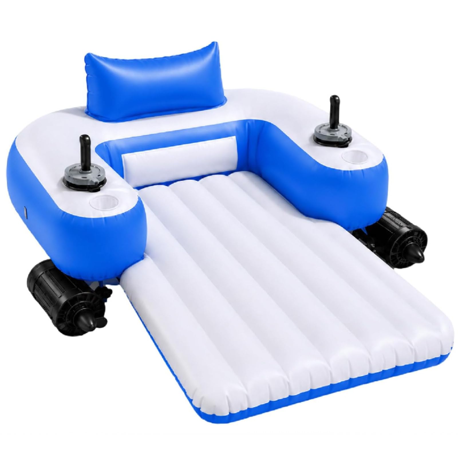 Flotador Motorizado para Piscina, Tumbona Acuática con Eliche Singole/Duali Rechargeable-B | Balsa Hinchable Para Adulti, Asiento Flotante Portátil, Con Dirección Joystick, Para Relajarse En El Lago, Piscina Y Playa